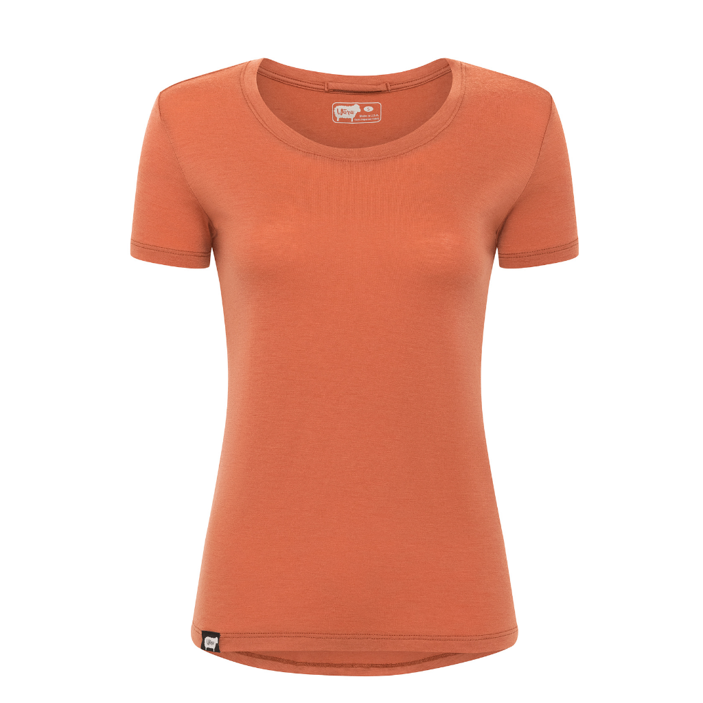 Women's Nuyarn® Merino Wool Short Sleeve Shirt in orange