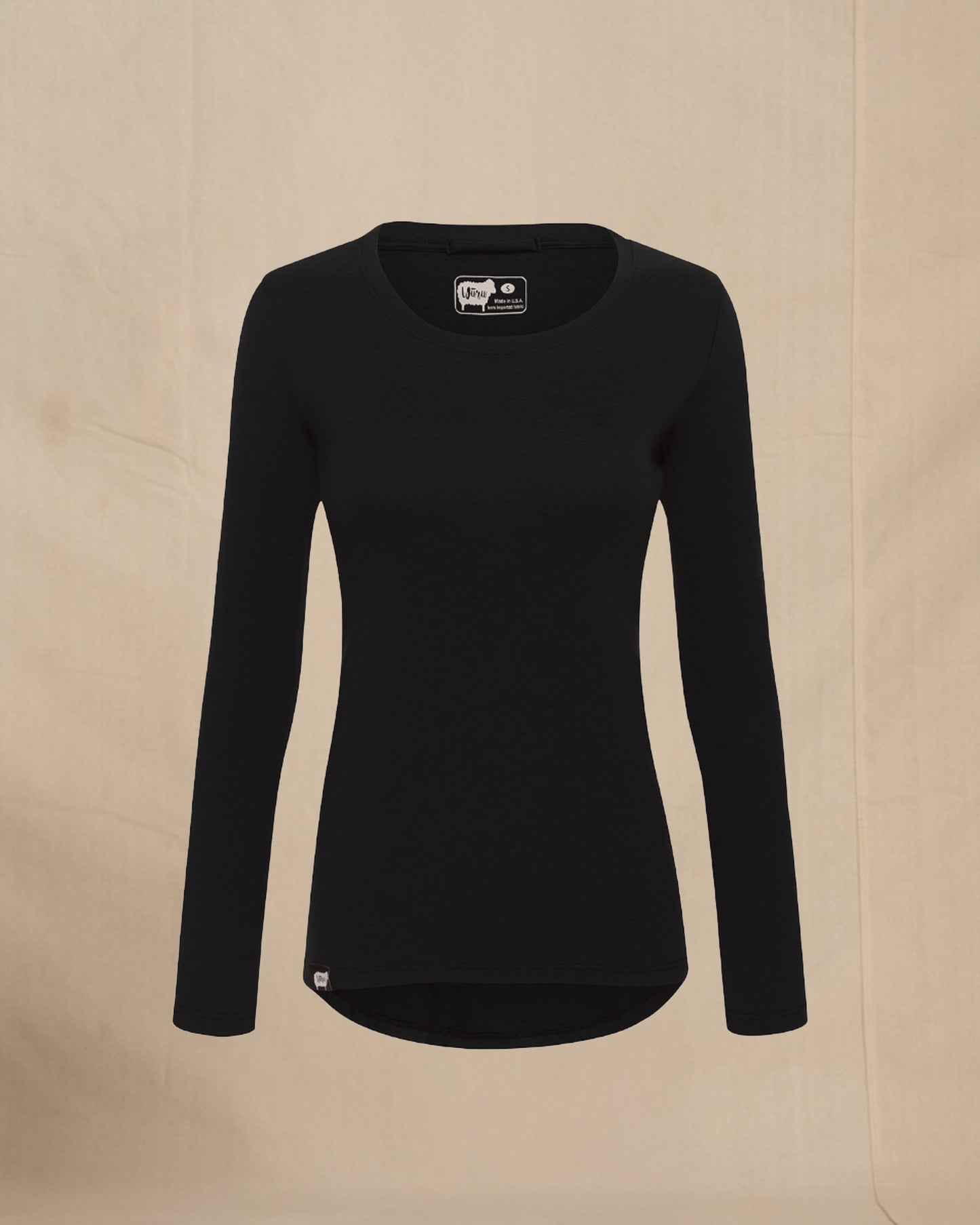 Women's 100% Merino Wool Long Sleeve Shirt black