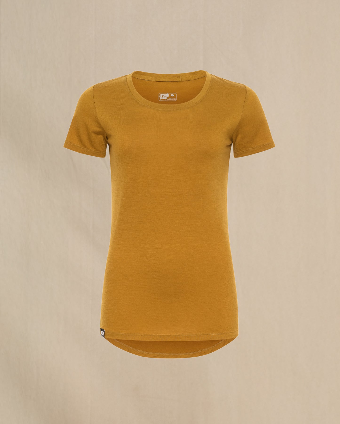 Women's 100% Merino Wool Short Sleeve Shirt in whiskey