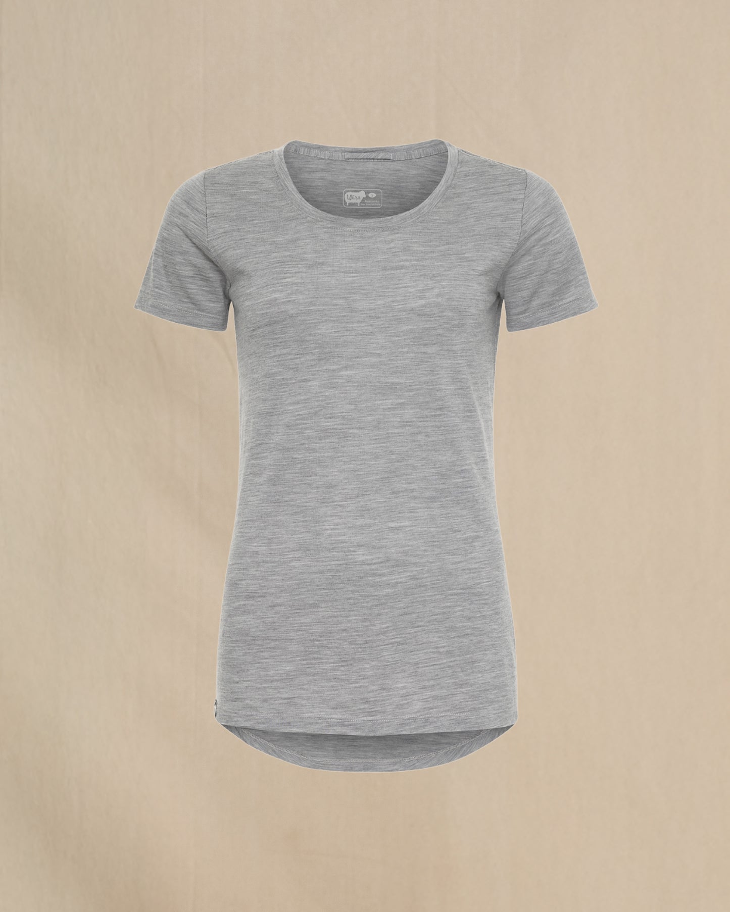 Women's 100% Merino Wool Short Sleeve Shirt in gray
