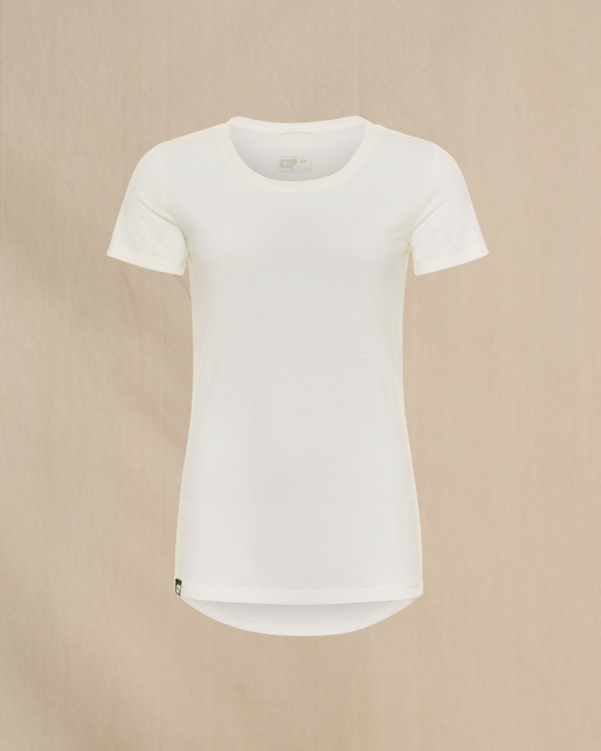 Women's 100% Merino Wool Short Sleeve Shirt in white