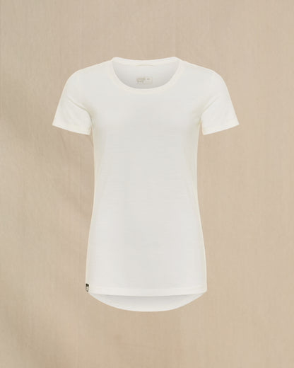 Women's 100% Merino Wool Short Sleeve Shirt in white