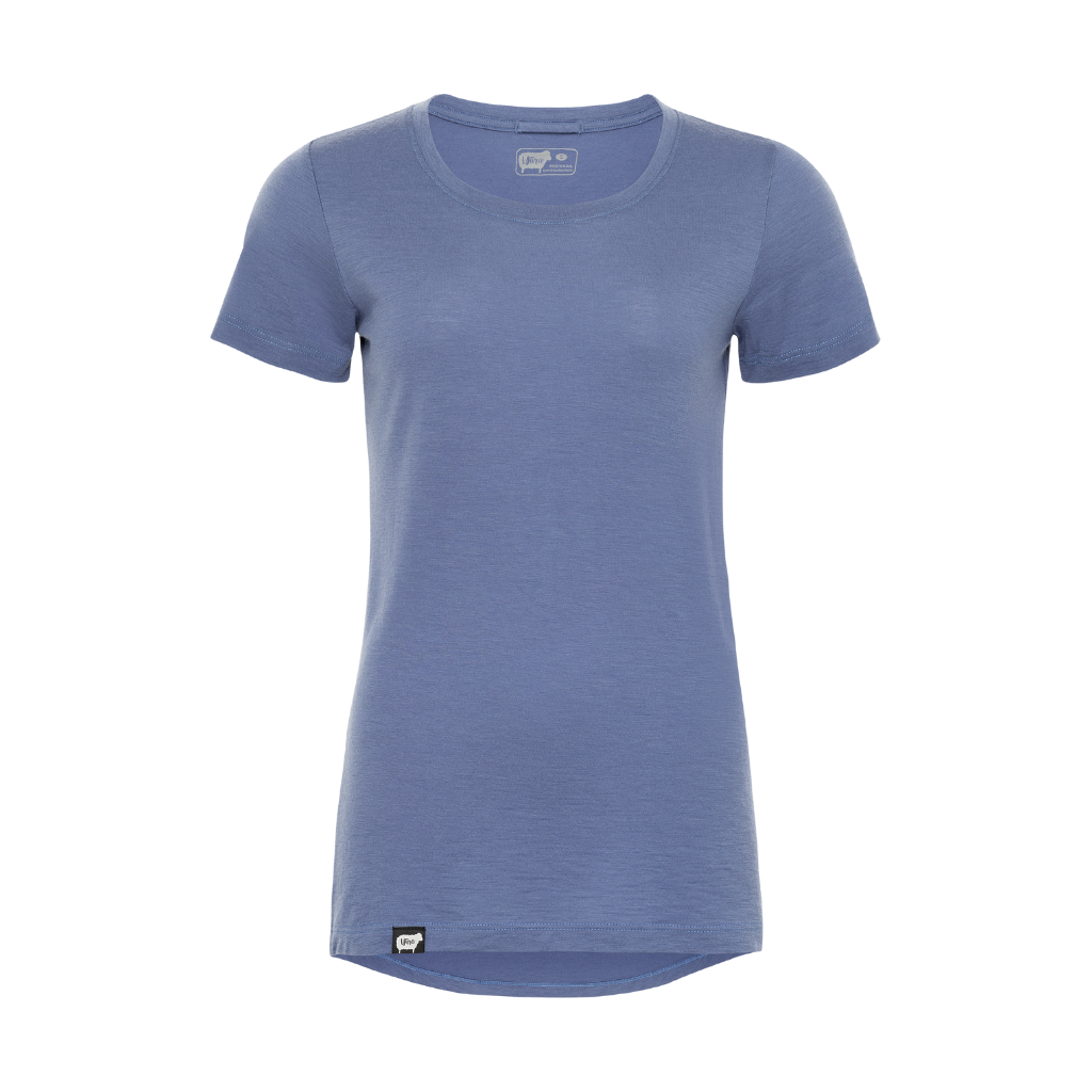 Women's Nuyarn® Merino Wool Short Sleeve Shirt in blue horizon