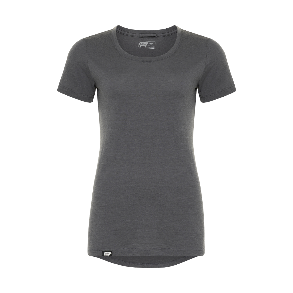 Women's Nuyarn® Merino Wool Short Sleeve Shirt in charcoal