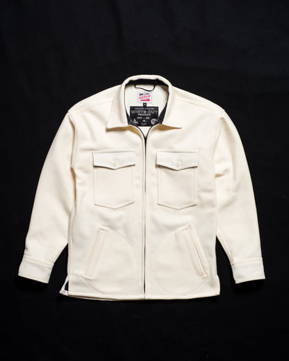 White-out Tracker jacket made from 100% white wool