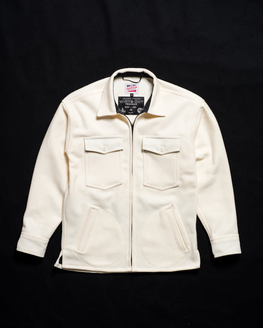 White-out Tracker jacket made from 100% white wool