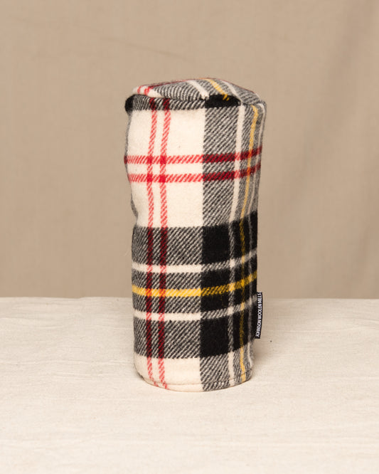 Wool Black, White, yellow, red plaid wool driver headcover