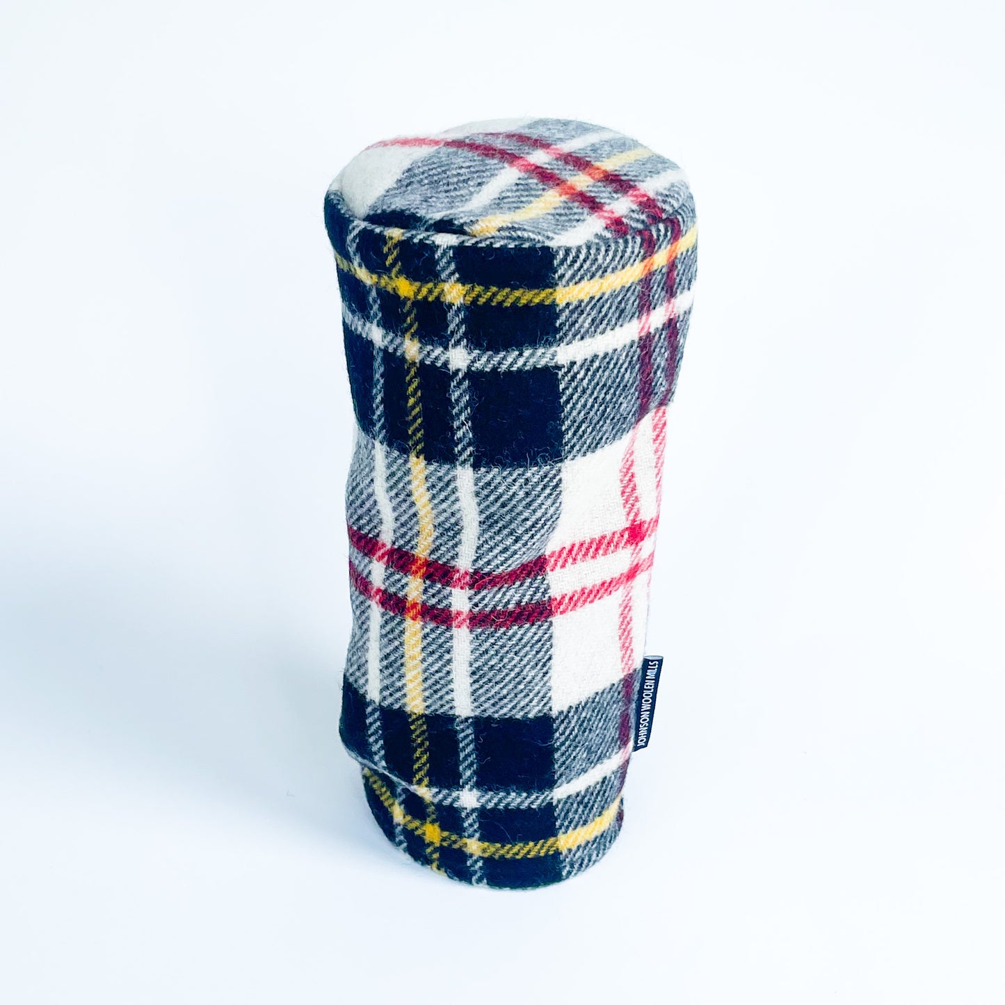 Black, White, yellow, red plaid wool driver headcover
