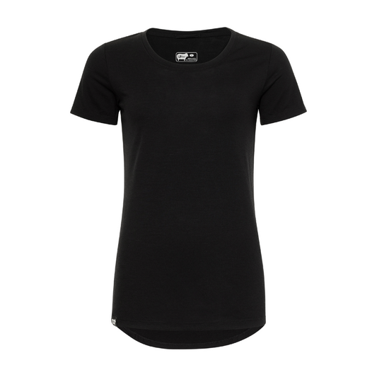 Women's 100% Merino Wool Short Sleeve Shirt in black