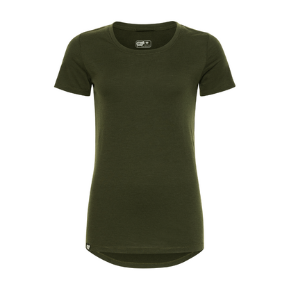 Women's 100% Merino Wool Short Sleeve Shirt in hunter green
