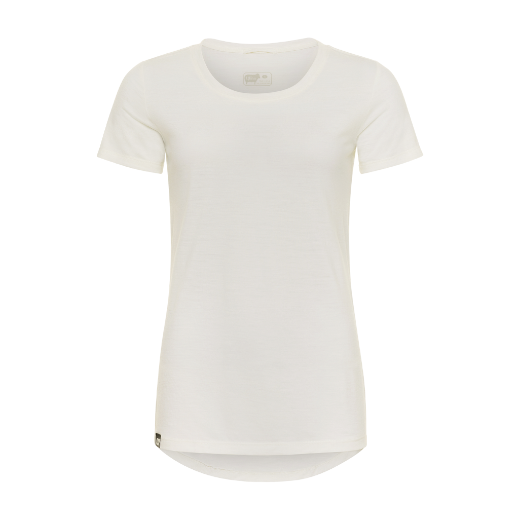 Women's 100% Merino Wool Short Sleeve Shirt in white