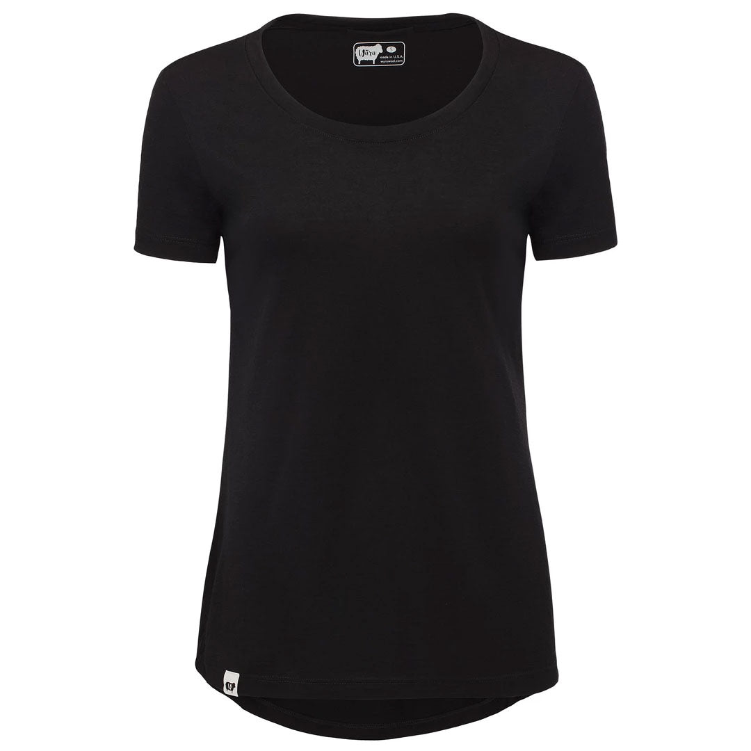 Women's Nuyarn® Merino Wool Short Sleeve Shirt in black