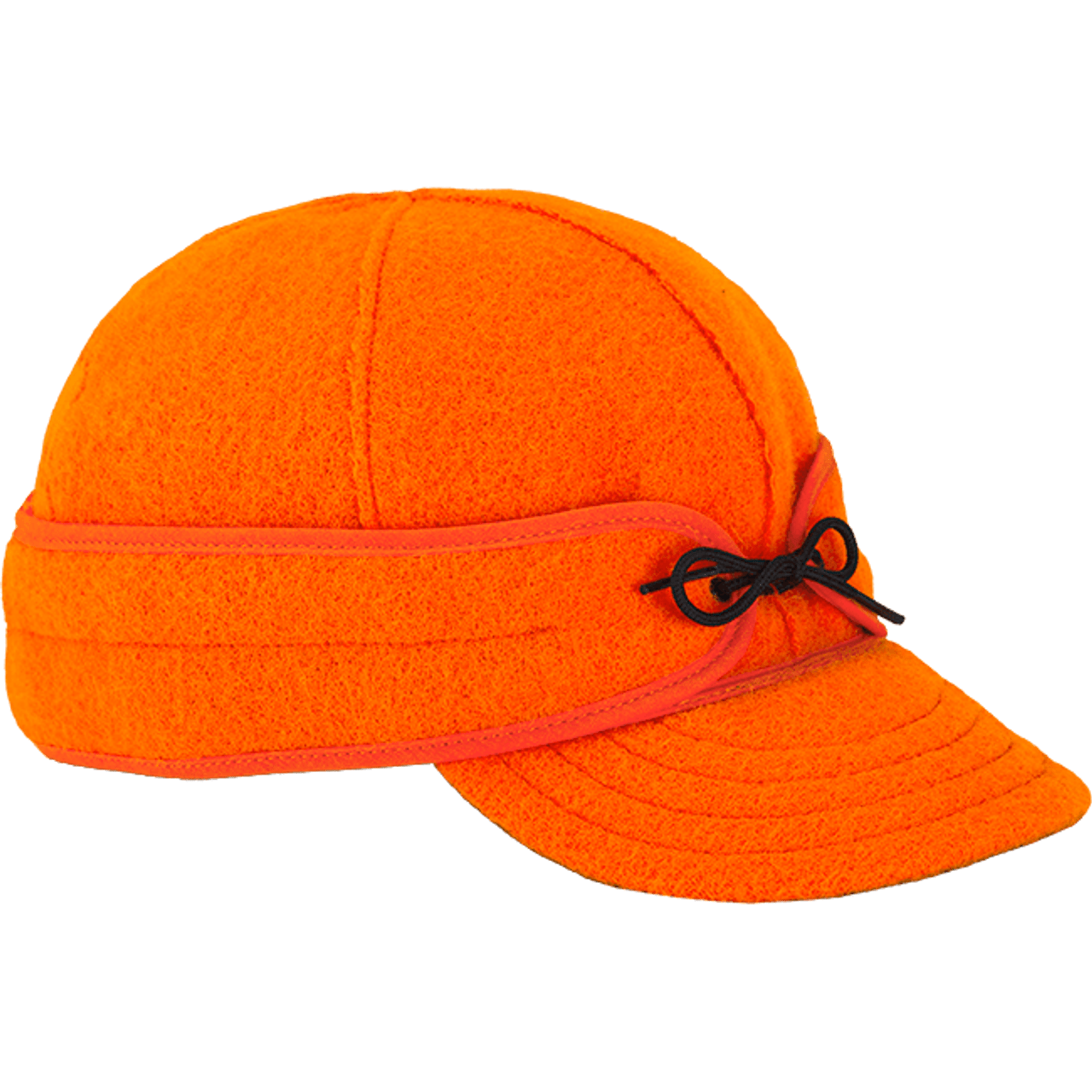 Side View of Stormy Kromer Original Blaze orange wool hat