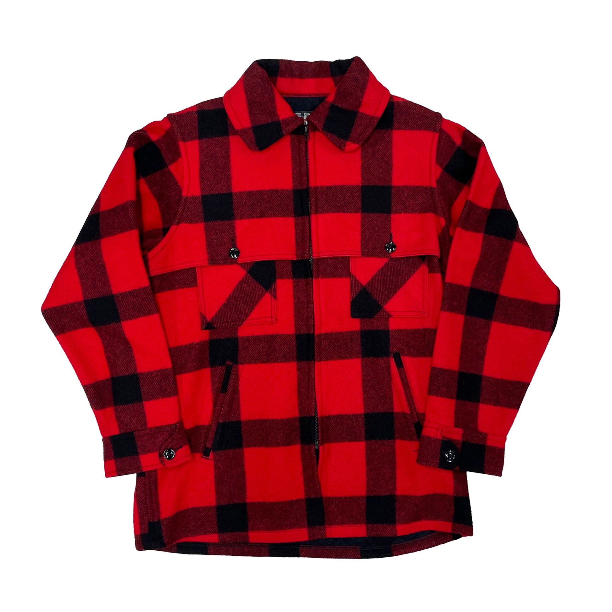 Johnson Woolen Mills Cruiser jacket in Red and black buffalo check 