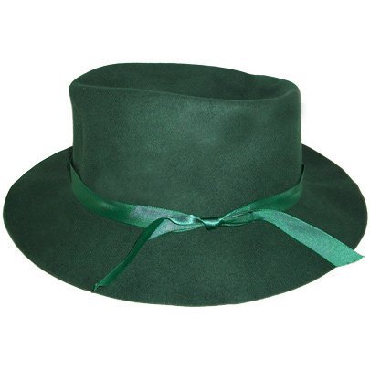 Wool crusher hat in dark green
