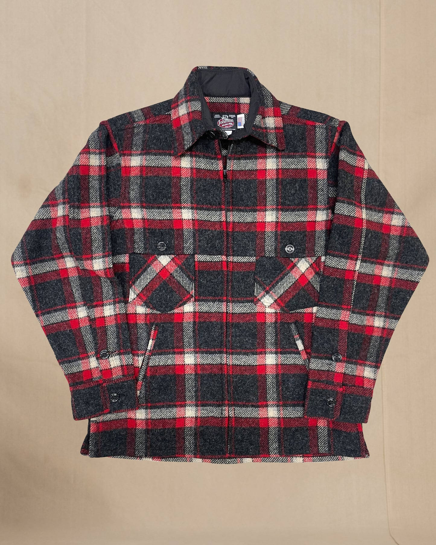 double cape jac shirt gray tan plaid