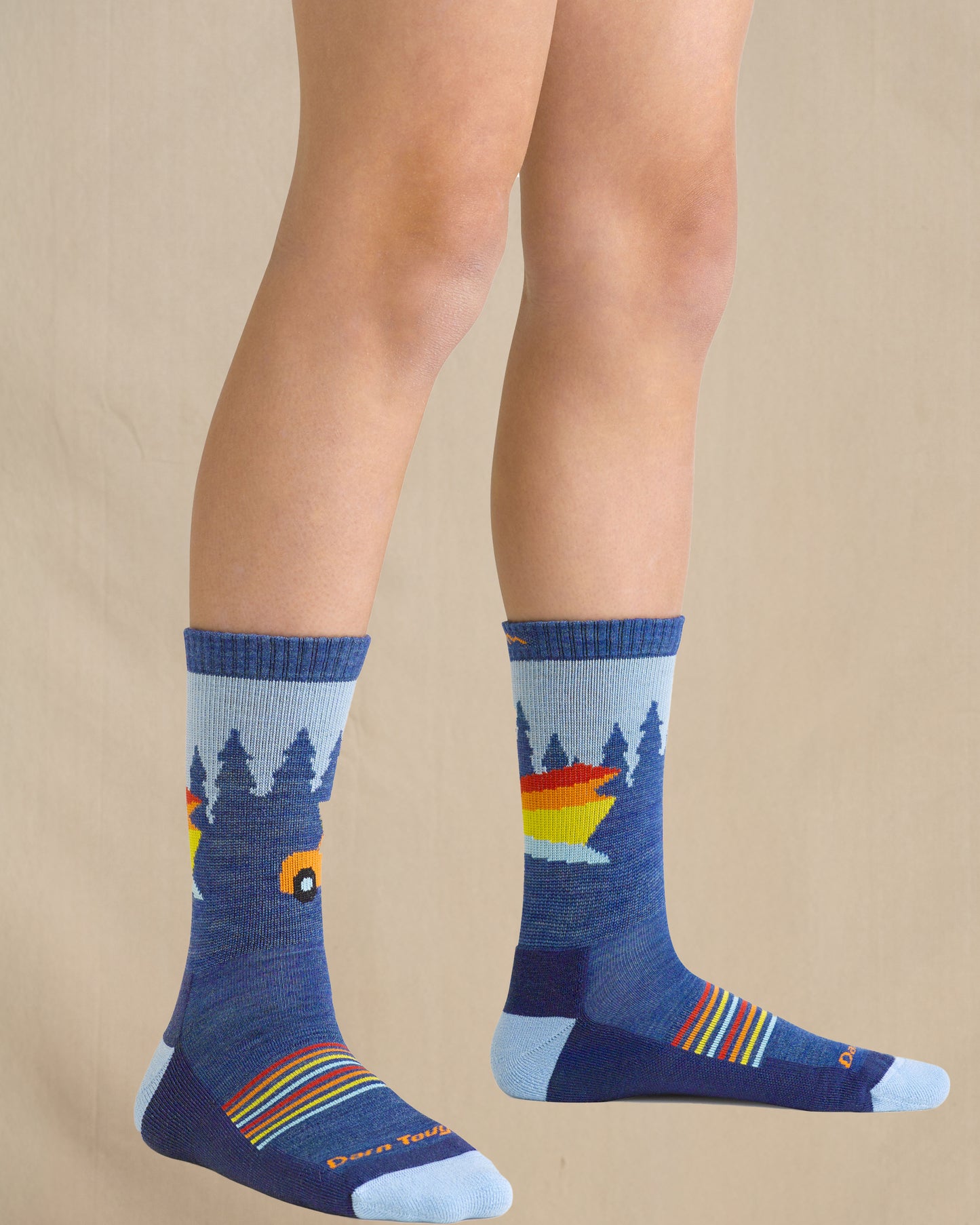 Children's Darn Tough 3037 sock in Denim on model