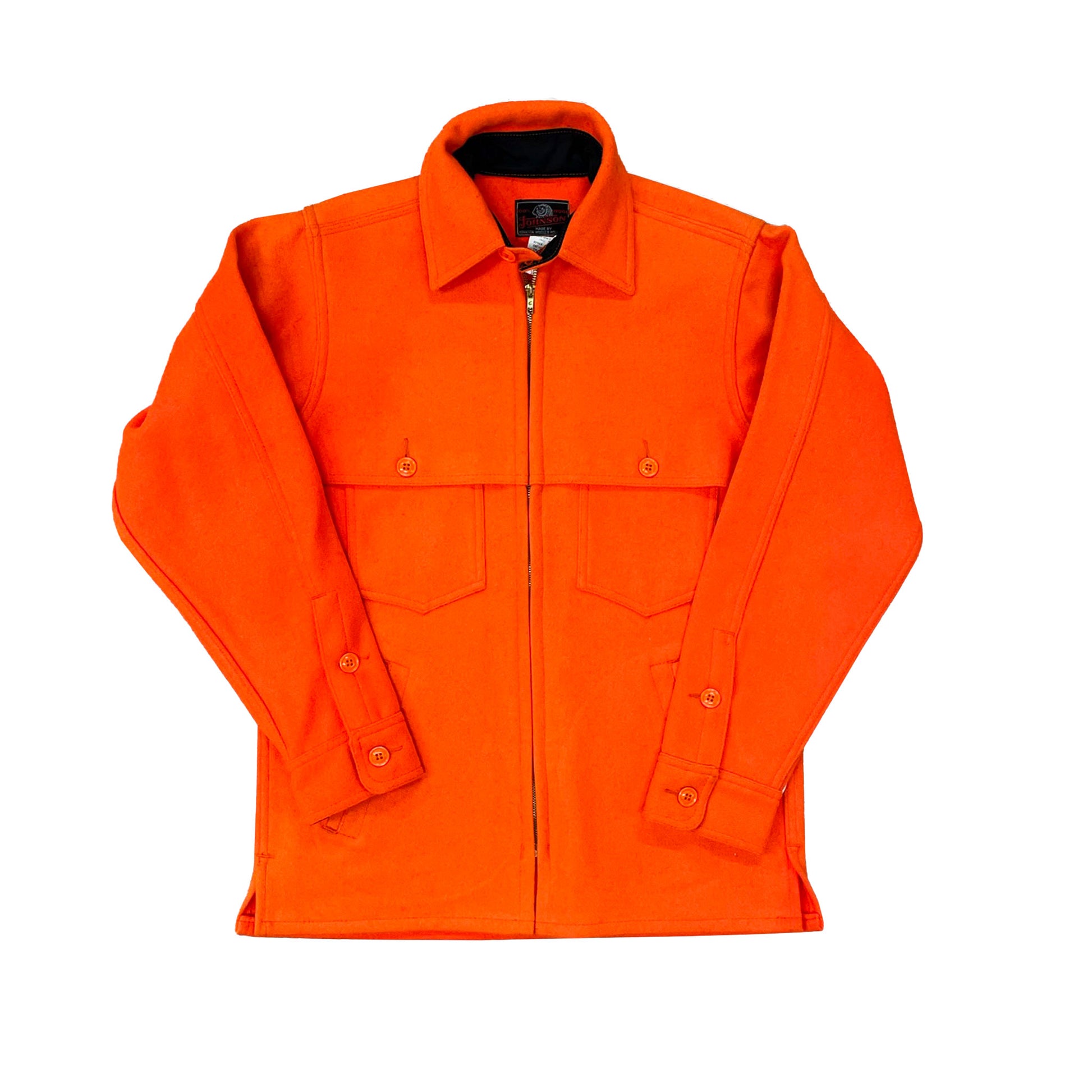 Double Cape Jac Shirt Blaze Orange 100% Wool – Johnson Woolen Mills