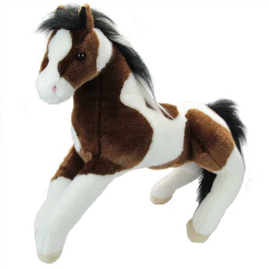 Pony stuffed animal - brown and white with tan hooves, black mane and tail