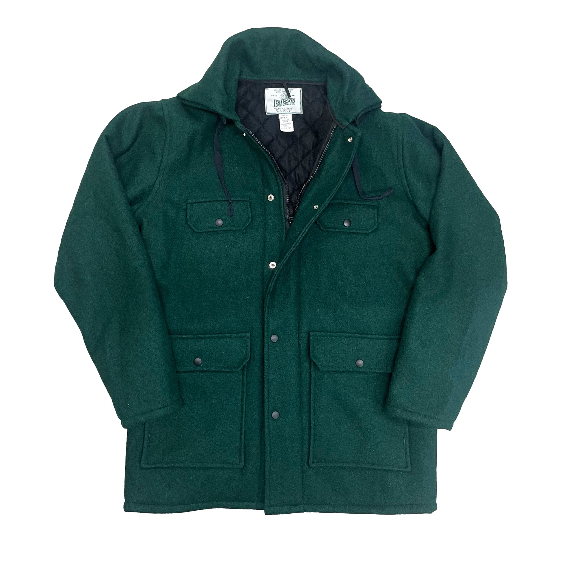 Johnson Woolen Mills Spruce Green outdoor wool coat