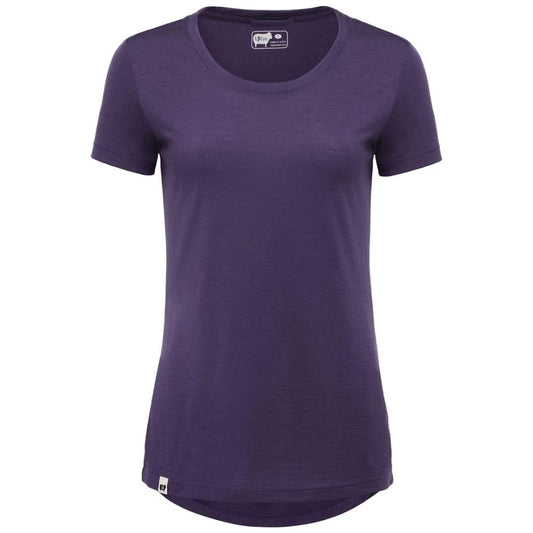 Women's Nuyarn® Merino Wool Short Sleeve Shirt in purple