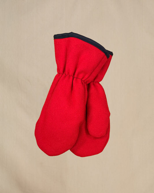 Mitten with tricot lining, Bright Scarlet, front & back view