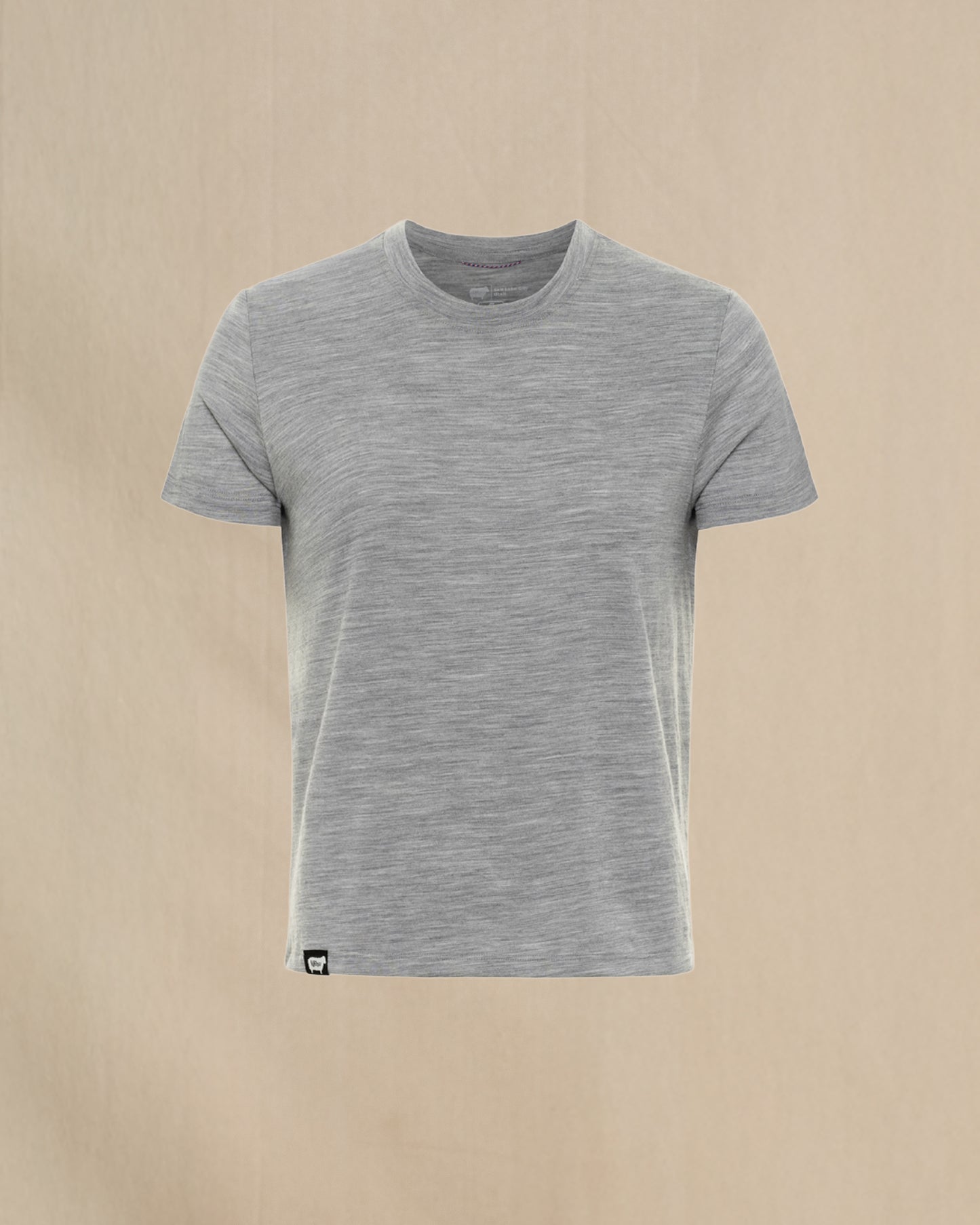 Wuru Women's 100% Merino Relaxed Crew Short Sleeve Gray