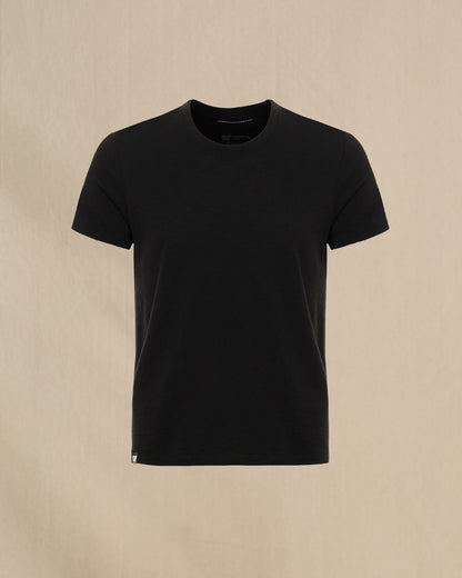 Wuru Women's 100% Merino Relaxed Crew Short Sleeve Black