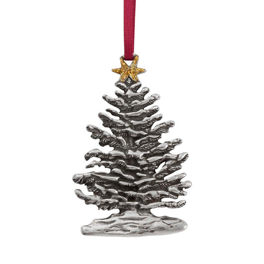 Danforth Pewter snowy tree ornament 