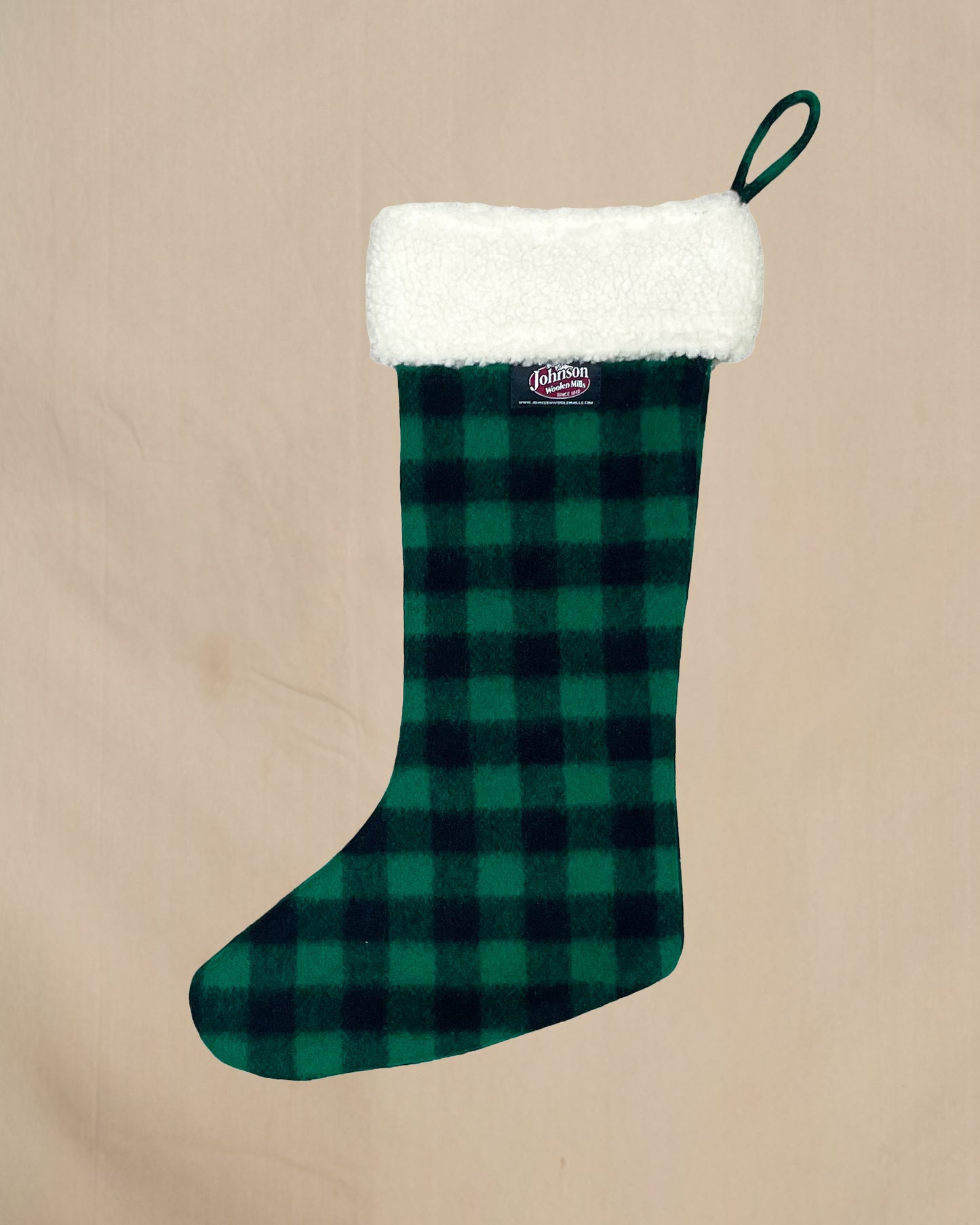 Green and black buffalo check christmas stocking 