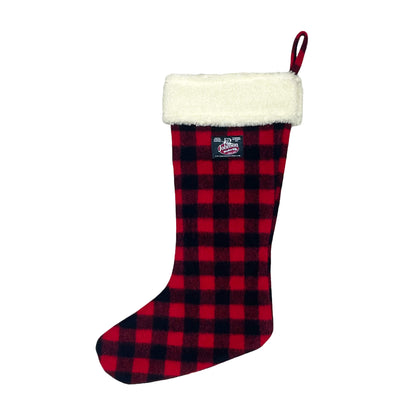 Red and black buffalo check christmas stocking 