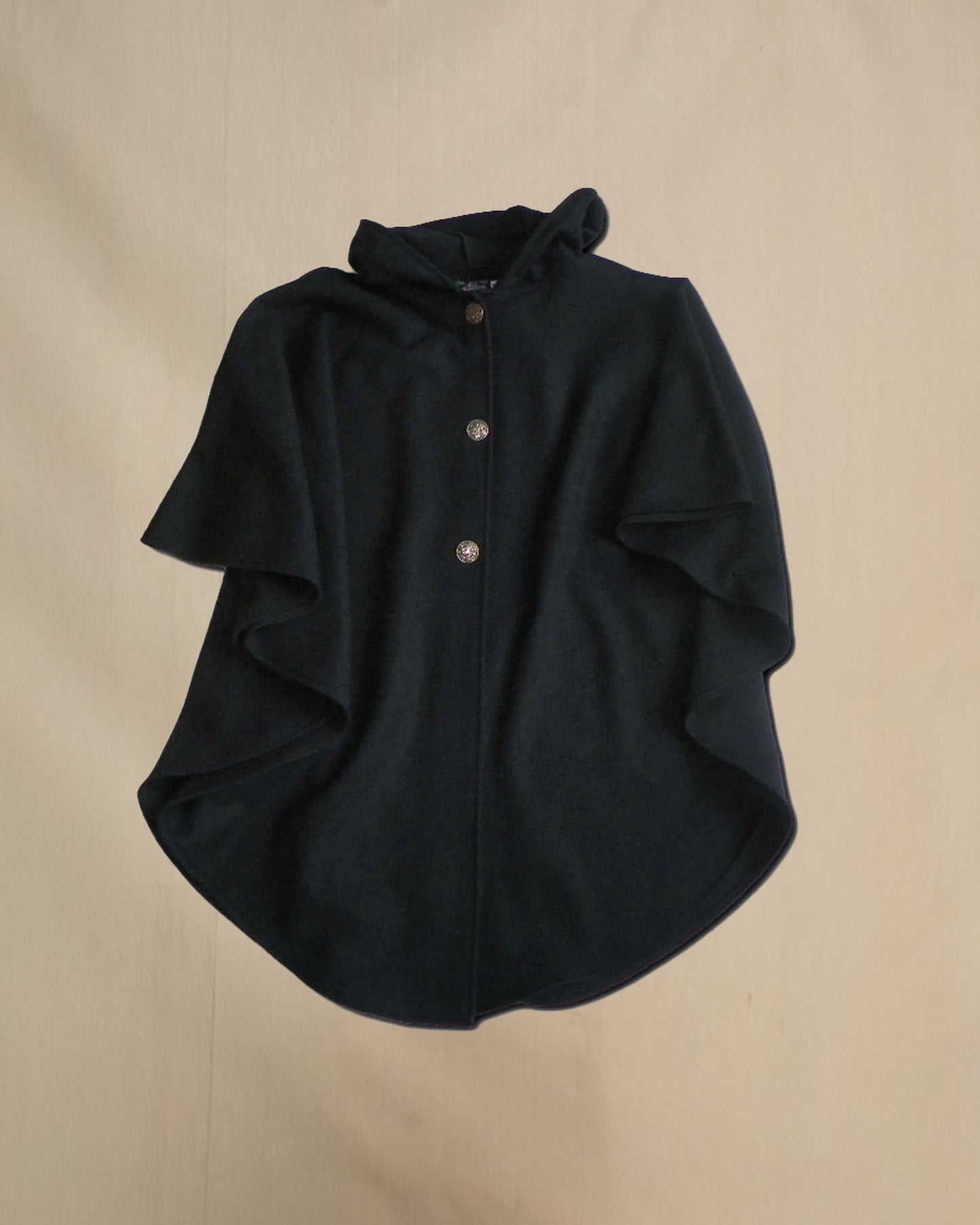 JWM Traditional Women's Button Cape,Midnight Black