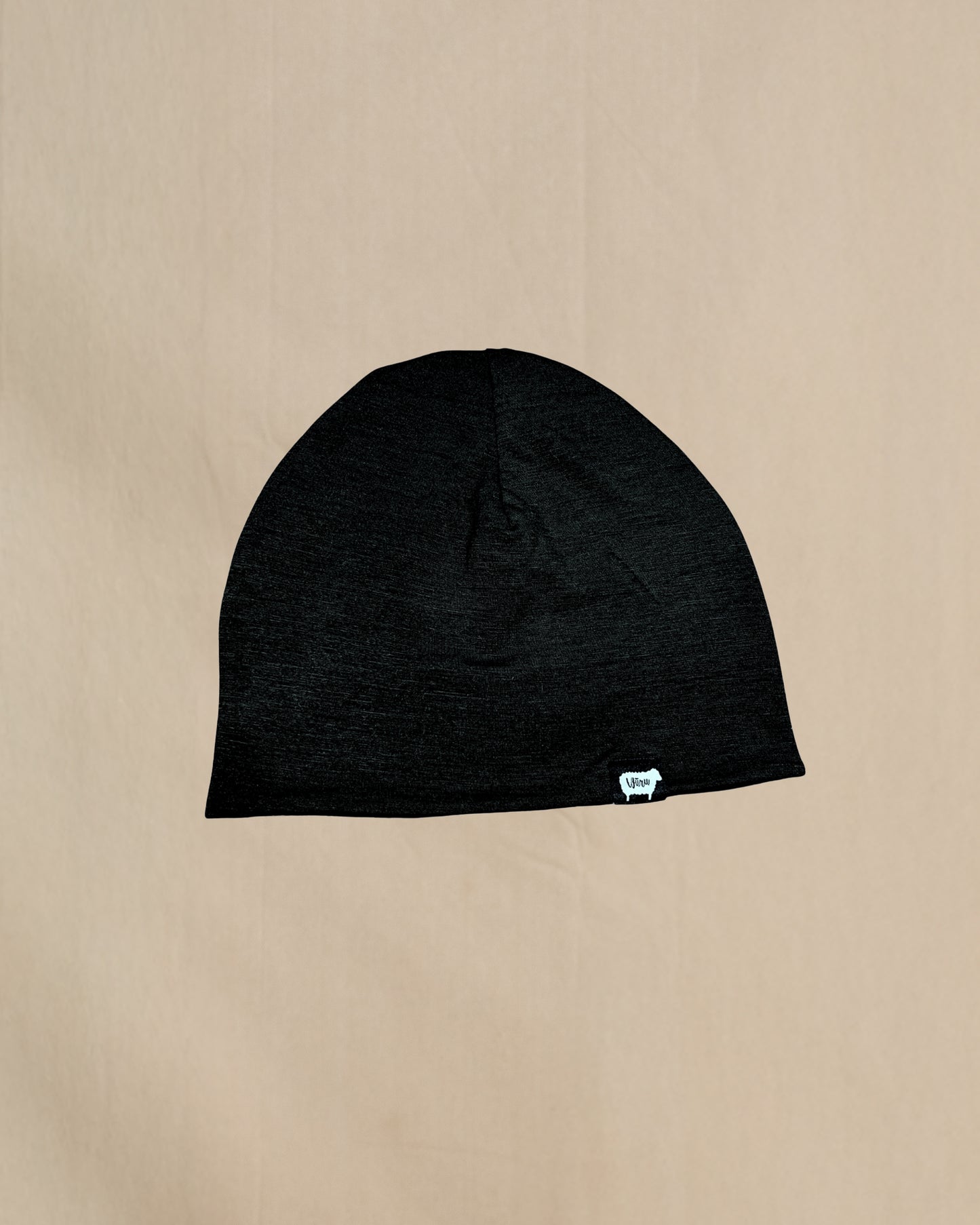 100% Merino Wool Beanie Black