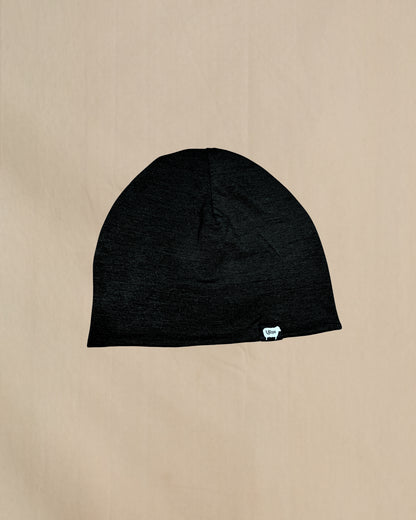100% Merino Wool Beanie Black