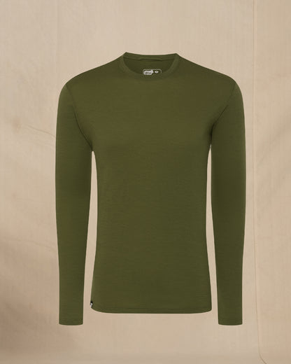 Wuru Men's 100% Merino Wool Long Sleeve in green