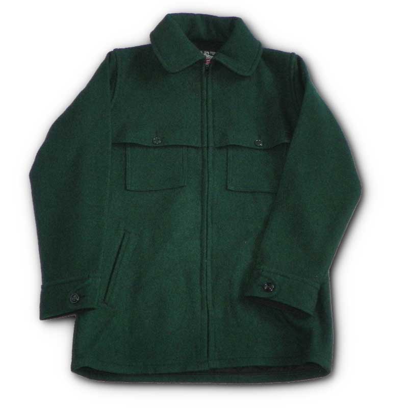 Cruiser Jacket, cape over front & back, Spruce Green, tricot lined, zipper front, four front pockets & game pouch on the back, front view
