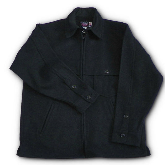 Mens Jac Shirt zipper front two chest pockets & two lower slash pockets, with cape over the shoulders, unlined, Night Navy