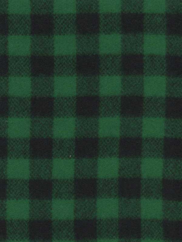 Johnson Woolen Mill Swatch,  Green and Black 1 inch Buffalo check
