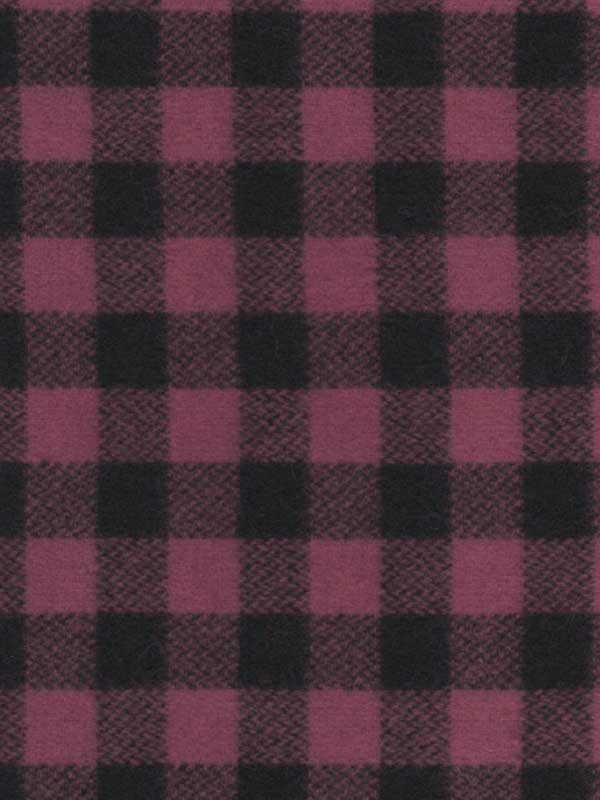 Johnson Woolen Mill Swatch,  Pink and Black, 1 inch Buffalo check