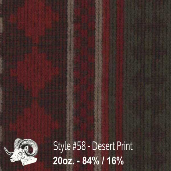 Johnson Woolen Mill Scarf, Desert print, Rust, Olive and Beige print