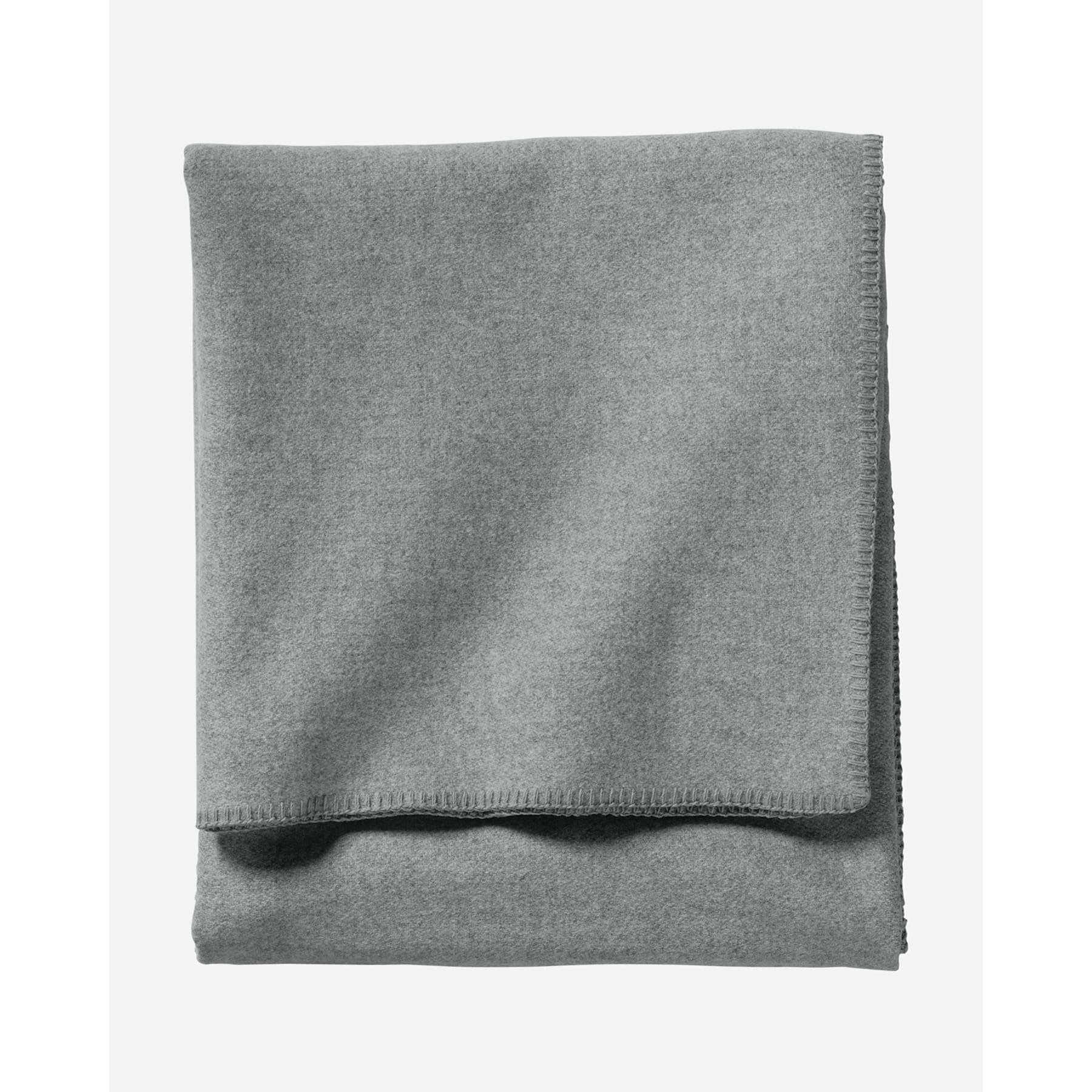 Johnson Woolen Mills gray flannel throw, folded view
