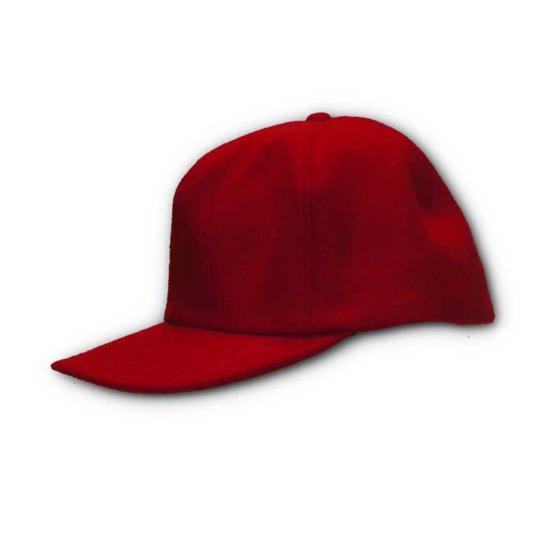 Wool baseball style cap, red