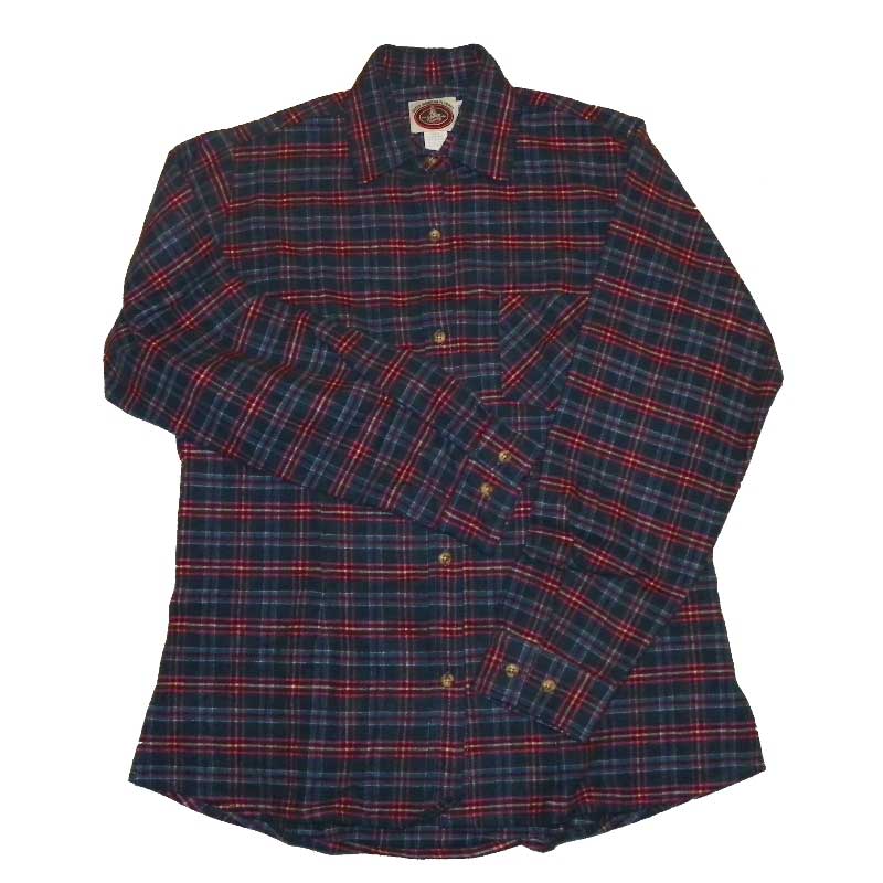 Green Mountain Flannel Men's Shirt, Mixed berry plaid, button front, two chest pockets, long tail & button cuffs, front view