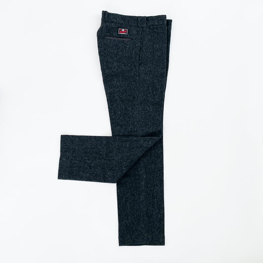 Traditional Wool Pants - Gray Herringbone