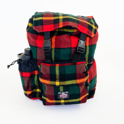 Day Pack - Bright Red Green Yellow Plaid