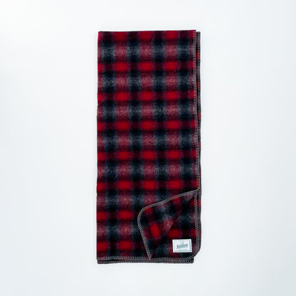 Norris Wool Throw - Red, Black, & Gray Muted Plaid