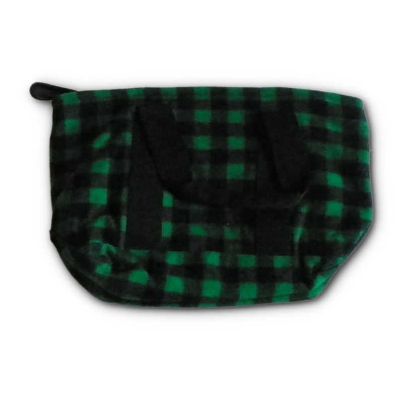 Johnson Woolen Mills Green Black 1" Buffalo Plaid Bucket Tote Bag with Handles 