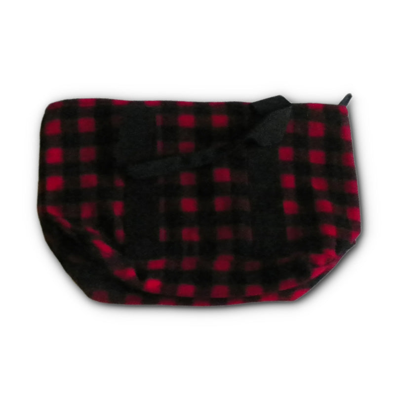 Johnson Woolen Mills Red Black 1" Buffalo Plaid Bucket Tote Bag with Handles 