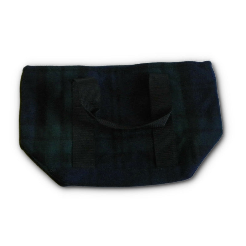 Johnson Woolen Mills Green Blackwatch (Green and Black)  Plaid Bucket Tote Bag with Handles 