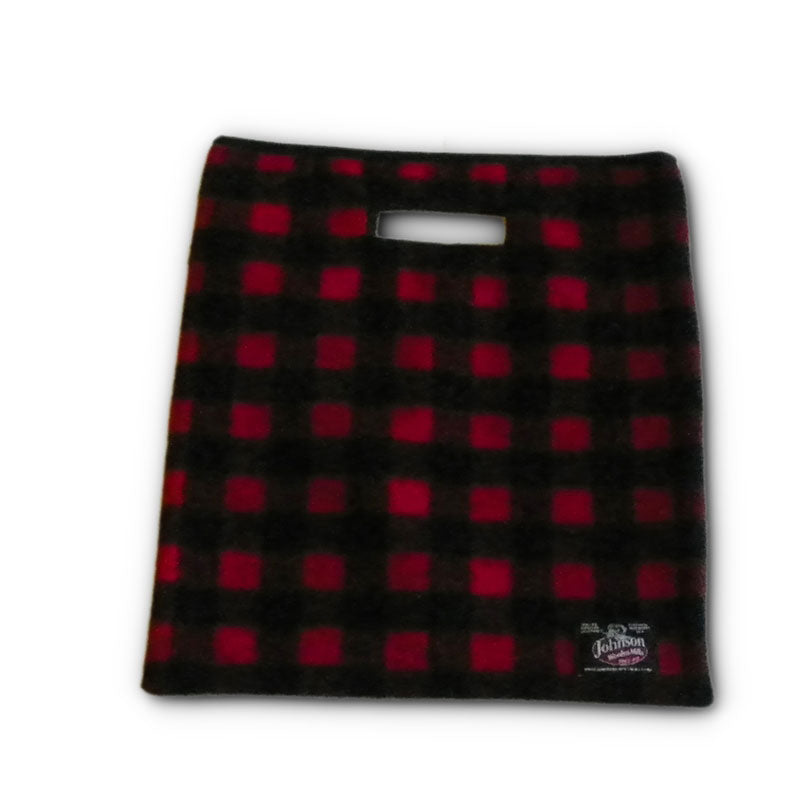 Johnson Woolen Mills Wool Clutch with handle - red and black 1" Buffalo 